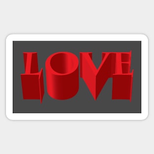 cubic red love Sticker